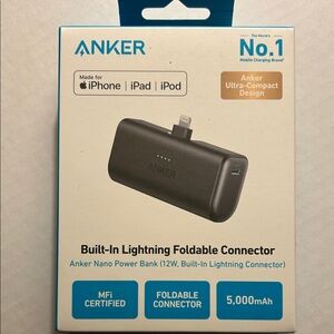 Anker Black Nano Power Bank with Lightning Connector